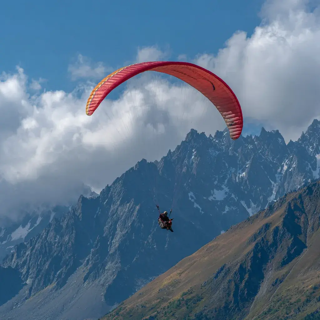Parapente biplace en été — vol panoramique Arolla, Val d'Hérens